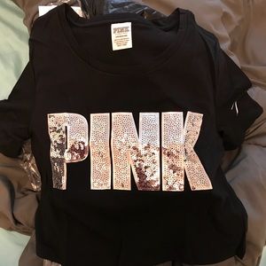 Brand new VS Pink bling crop T